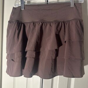 Aerie Chocolate Tiered Mini Skirt